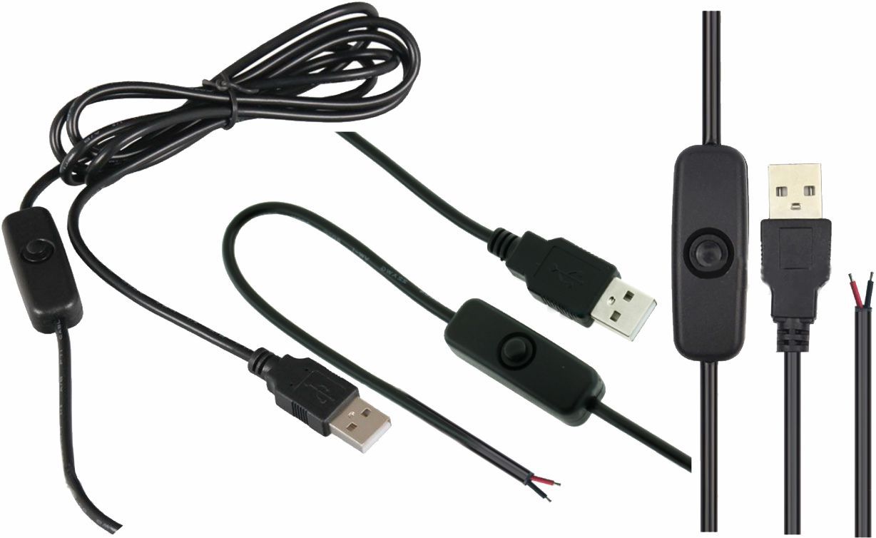 Cable USB con switch Negro